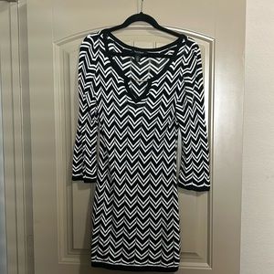 Black and white tunic dress